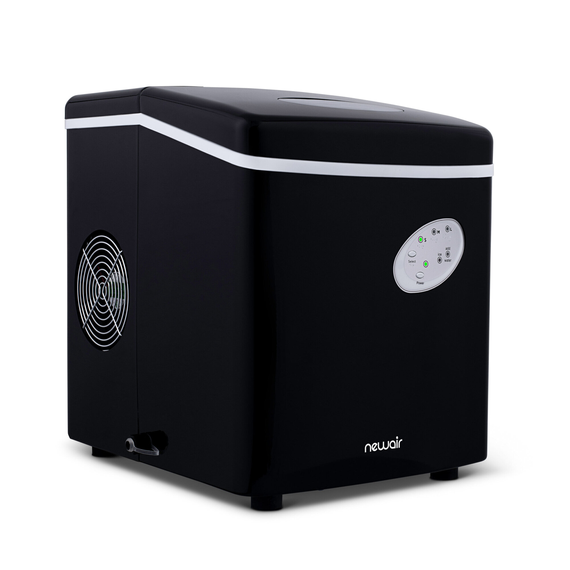 Newair, Countertop Ice Maker Machine, Pieces Per Operating Cycle 9, Pounds of Ice Per Day 28 lb, Model# AI-100BK